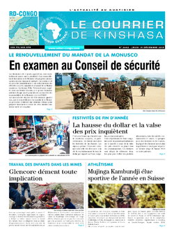 Les Dépêches de Brazzaville : Édition le courrier de kinshasa du 19 décembre 2019