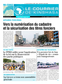 Les Dépêches de Brazzaville : Édition le courrier de kinshasa du 24 décembre 2019