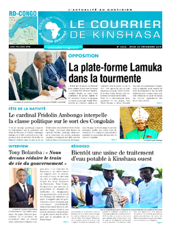 Les Dépêches de Brazzaville : Édition le courrier de kinshasa du 26 décembre 2019