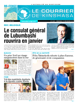 Les Dépêches de Brazzaville : Édition le courrier de kinshasa du 27 décembre 2019