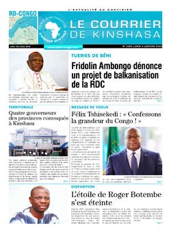 Les Dépêches de Brazzaville : Édition le courrier de kinshasa du 06 janvier 2020