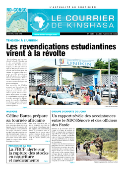 Les Dépêches de Brazzaville : Édition le courrier de kinshasa du 07 janvier 2020