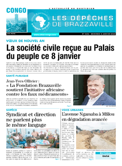 Les Dépêches de Brazzaville : Édition brazzaville du 08 janvier 2020