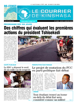 Les Dépêches de Brazzaville : Édition le courrier de kinshasa du 09 janvier 2020