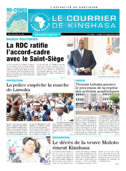 Les Dépêches de Brazzaville : Édition le courrier de kinshasa du 20 janvier 2020