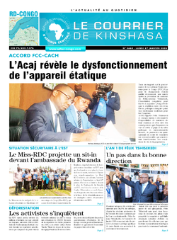 Les Dépêches de Brazzaville : Édition le courrier de kinshasa du 27 janvier 2020