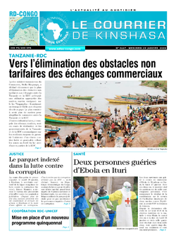 Les Dépêches de Brazzaville : Édition le courrier de kinshasa du 29 janvier 2020