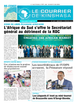 Les Dépêches de Brazzaville : Édition le courrier de kinshasa du 12 février 2020