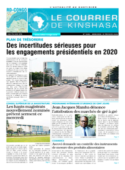 Les Dépêches de Brazzaville : Édition le courrier de kinshasa du 19 février 2020
