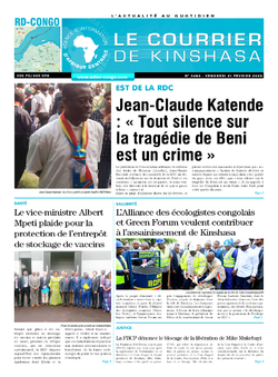 Les Dépêches de Brazzaville : Édition le courrier de kinshasa du 21 février 2020