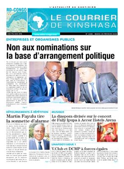 Les Dépêches de Brazzaville : Édition le courrier de kinshasa du 25 février 2020