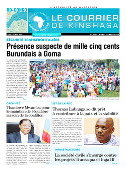 Les Dépêches de Brazzaville : Édition le courrier de kinshasa du 17 mars 2020