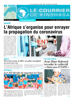 Les Dépêches de Brazzaville : Édition le courrier de kinshasa du 18 mars 2020