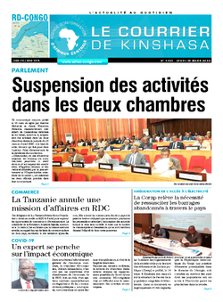 Les Dépêches de Brazzaville : Édition le courrier de kinshasa du 19 mars 2020