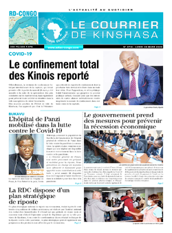Les Dépêches de Brazzaville : Édition le courrier de kinshasa du 30 mars 2020