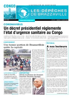 Les Dépêches de Brazzaville : Édition brazzaville du 31 mars 2020