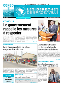 Les Dépêches de Brazzaville : Édition brazzaville du 03 avril 2020