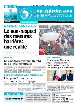 Les Dépêches de Brazzaville : Édition brazzaville du 16 avril 2020