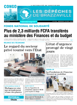 Les Dépêches de Brazzaville : Édition brazzaville du 22 avril 2020