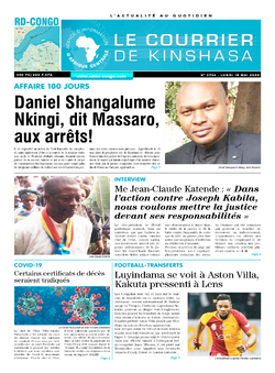 Les Dépêches de Brazzaville : Édition le courrier de kinshasa du 18 mai 2020
