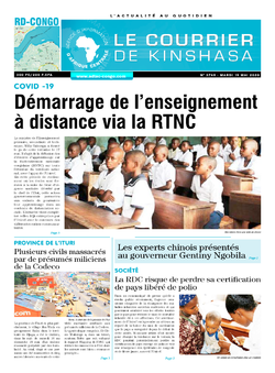 Les Dépêches de Brazzaville : Édition le courrier de kinshasa du 19 mai 2020