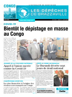 Les Dépêches de Brazzaville : Édition brazzaville du 11 juin 2020
