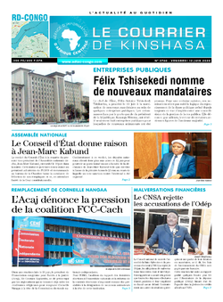Les Dépêches de Brazzaville : Édition le courrier de kinshasa du 12 juin 2020