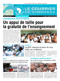 Les Dépêches de Brazzaville : Édition le courrier de kinshasa du 18 juin 2020