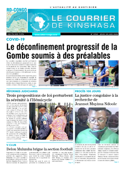 Les Dépêches de Brazzaville : Édition le courrier de kinshasa du 25 juin 2020