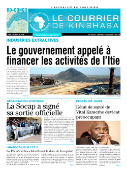 Les Dépêches de Brazzaville : Édition le courrier de kinshasa du 28 juillet 2020