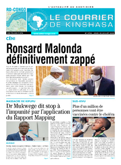 Les Dépêches de Brazzaville : Édition le courrier de kinshasa du 30 juillet 2020