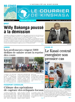 Les Dépêches de Brazzaville : Édition le courrier de kinshasa du 31 juillet 2020