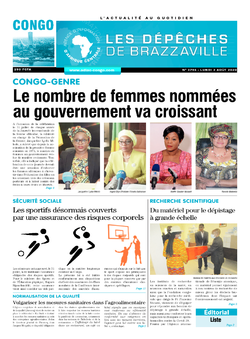 Les Dépêches de Brazzaville : Édition brazzaville du 03 août 2020