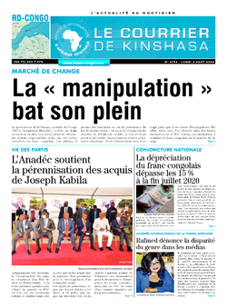 Les Dépêches de Brazzaville : Édition le courrier de kinshasa du 03 août 2020