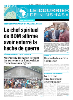 Les Dépêches de Brazzaville : Édition le courrier de kinshasa du 05 août 2020