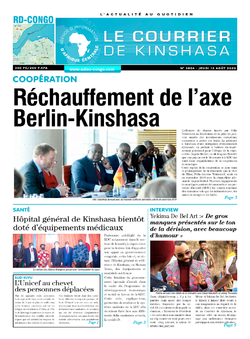 Les Dépêches de Brazzaville : Édition le courrier de kinshasa du 13 août 2020