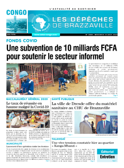 Les Dépêches de Brazzaville : Édition brazzaville du 19 août 2020