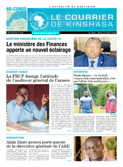 Les Dépêches de Brazzaville : Édition le courrier de kinshasa du 20 août 2020