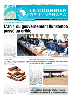 Les Dépêches de Brazzaville : Édition le courrier de kinshasa du 28 août 2020