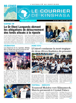 Les Dépêches de Brazzaville : Édition le courrier de kinshasa du 31 août 2020