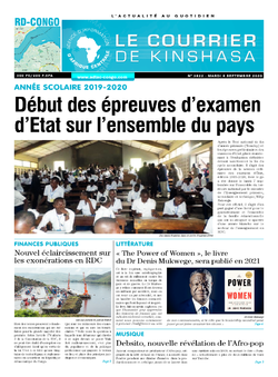 Les Dépêches de Brazzaville : Édition le courrier de kinshasa du 08 septembre 2020
