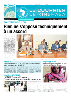 Les Dépêches de Brazzaville : Édition le courrier de kinshasa du 14 septembre 2020