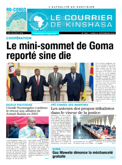 Les Dépêches de Brazzaville : Édition le courrier de kinshasa du 21 septembre 2020