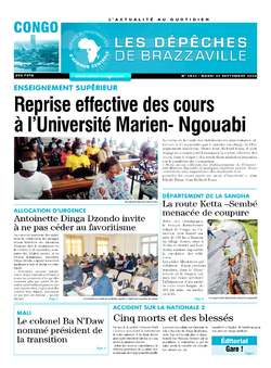 Les Dépêches de Brazzaville : Édition brazzaville du 22 septembre 2020
