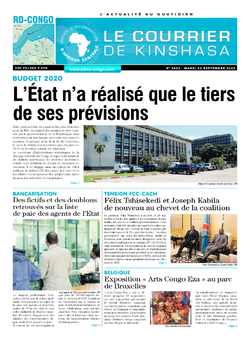 Les Dépêches de Brazzaville : Édition le courrier de kinshasa du 22 septembre 2020