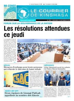 Les Dépêches de Brazzaville : Édition le courrier de kinshasa du 23 septembre 2020