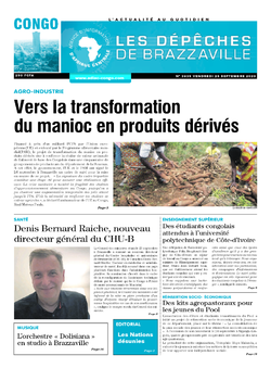 Les Dépêches de Brazzaville : Édition brazzaville du 25 septembre 2020