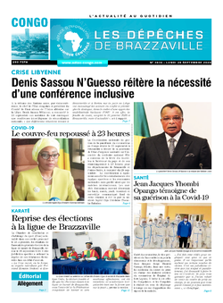 Les Dépêches de Brazzaville : Édition brazzaville du 28 septembre 2020