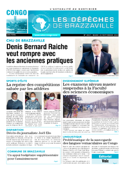 Les Dépêches de Brazzaville : Édition brazzaville du 29 septembre 2020