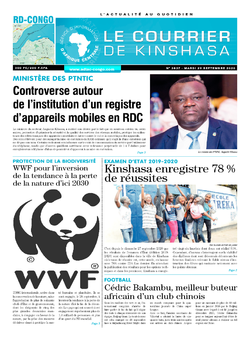 Les Dépêches de Brazzaville : Édition brazzaville du 29 septembre 2020